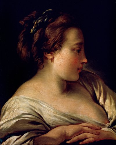 18世紀の少女の頭 作： François Boucher