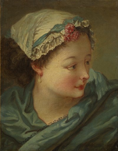 若い女性の頭 作： François Boucher