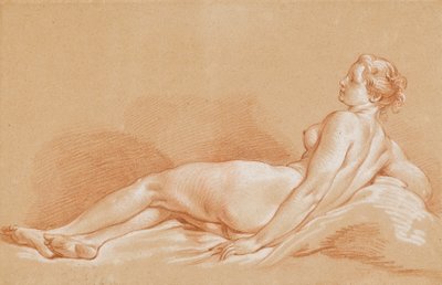 横になっている若い女性 作： François Boucher