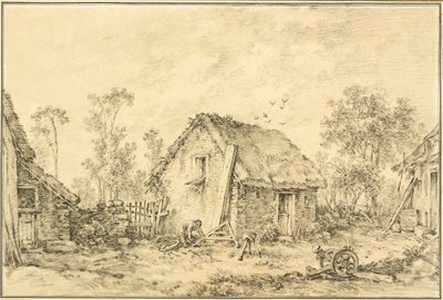 素朴なコテージのある風景 作： François Boucher