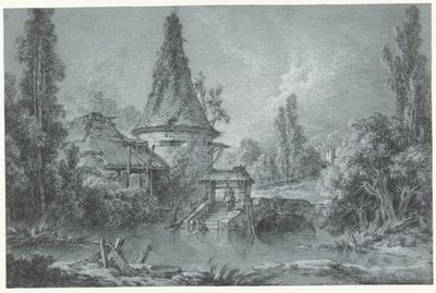ボーヴェ近くの塔のある風景 作： François Boucher