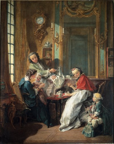 ブルジョワ風インテリアでのランチシーン 作： François Boucher