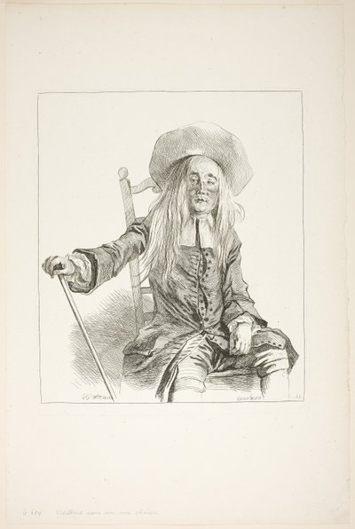 椅子に座る男 作： François Boucher