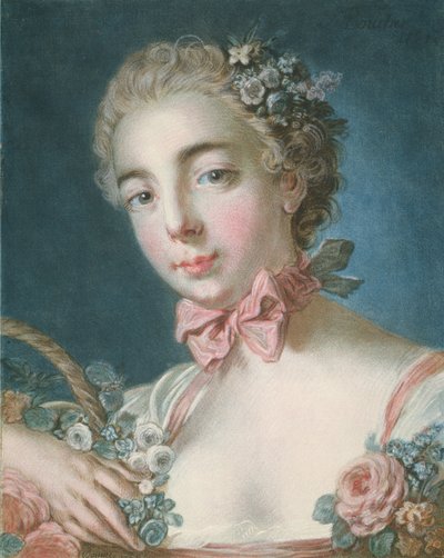P.59-1959 Louis-Marin Bonnet（1736-93）1769によって彫刻されたフローラの頭（カラーエッチングと彫刻） 作： François Boucher