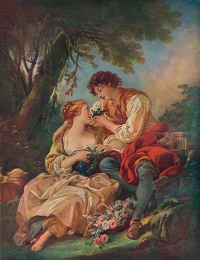 牧歌的な主題、18世紀 作： François Boucher