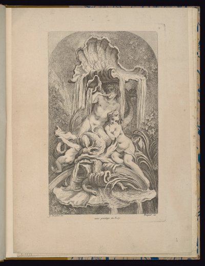 プレート 2、Receuil de Fontaines (噴水のコレクション) 作： François Boucher