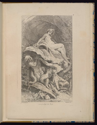 プレート 4、Receuil de Fontaines (噴水のコレクション) 作： François Boucher