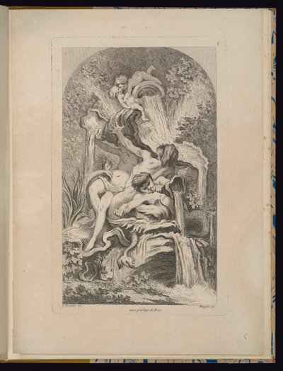 プレート 5、Receuil de Fontaines (噴水のコレクション) 作： François Boucher