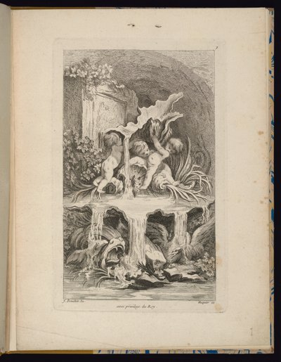 プレート 7、Receuil de Fontaines (噴水のコレクション) 作： François Boucher