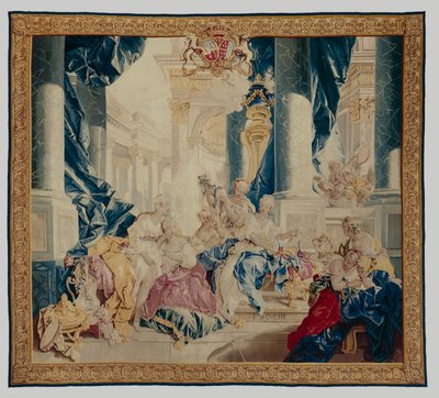 彼女の宝物を姉妹に見せているプシュケ、1744-46（羊毛と絹） 作： François Boucher