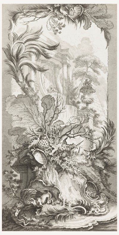 Rocaille (ロココ デザイン)、屏風のための新しい作品 (屏風のための新しい概念) 作： François Boucher