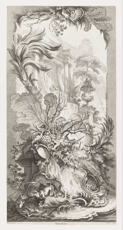 ロカイユ［ロココデザイン］、『パラヴァンのための新概念』所収。 作： François Boucher