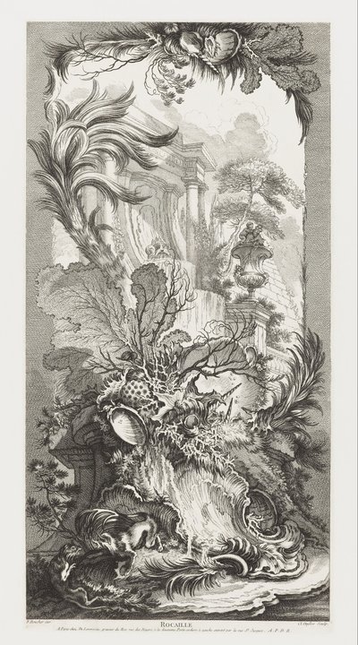 ロカイユ[ロココ・デザイン] in Nouveaux Morceaux pour des paravents [スクリーンの新しいコンセプト]. 作： François Boucher