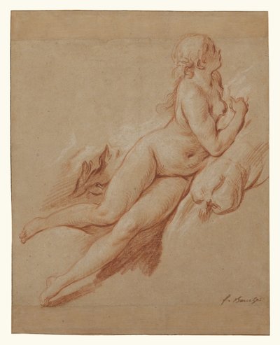 横たわるヌードの習作 作： François Boucher