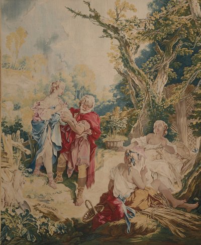 プシュケとバスケットメーカーを示すタペストリー 作： François Boucher