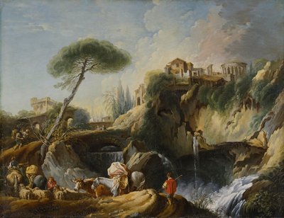ヴェスタ神殿のあるチボリの眺め、1749年頃 作： François Boucher
