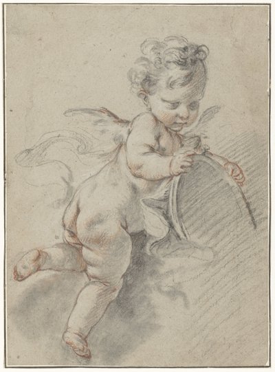 トイレの鏡で浮くプット 作： François Boucher