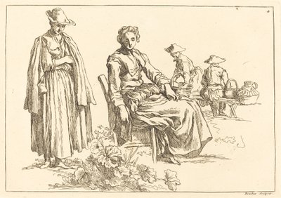 風景の中の人物 作： François Boucher after Abraham Bloemaert