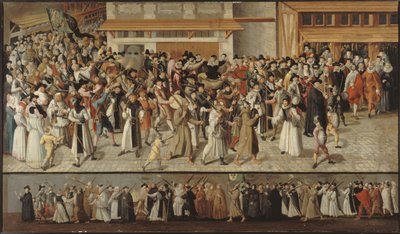 パリの街中での神聖同盟の行列（1590年頃）。 作： François Bunel the Younger