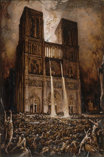 ノートルダム寺院襲撃 作： François Chifflart