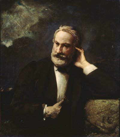 Victor Hugo 1802-1885、CA 1868の肖像。 作： François Chifflart