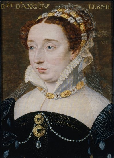 ディアーヌ・ド・フランスの肖像、アングレーム公爵夫人 1538～1619 年、1570 年。 作： François Clouet