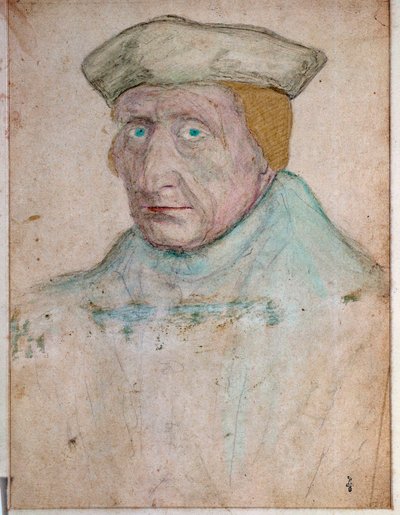Guillaume Bude (Budee) (Budaeus) (1467-1540)の肖像、フォンテーヌブローのフランソワ1世の王立書店の主人 Francois Clouet (1475/1485-1540)によるドローイング。1535.シャンティのコンデ美術館 作： François Clouet