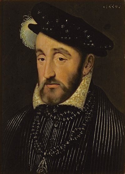 フランスのアンリ2世の肖像（1519-59）、1559 作： François Clouet