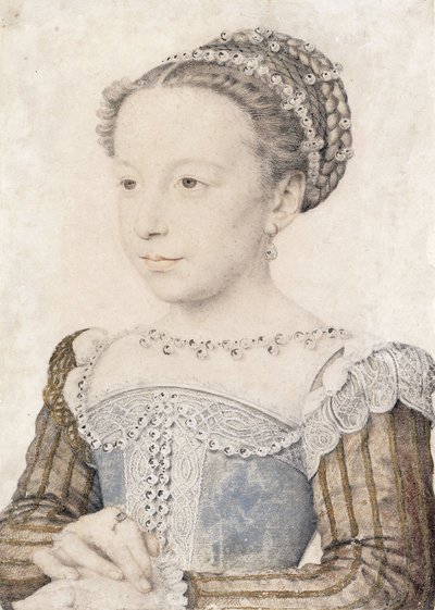 ヴァロワ1553-1615のマーガレットの肖像、1559年頃 作： François Clouet