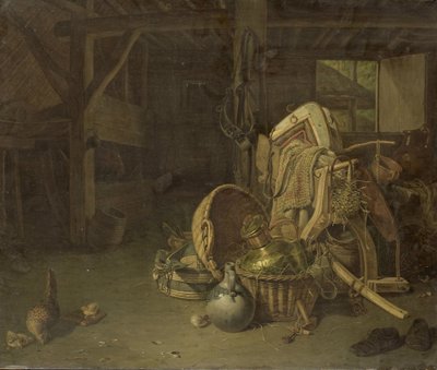 馬小屋の静物 作： François Cornelis Knoll