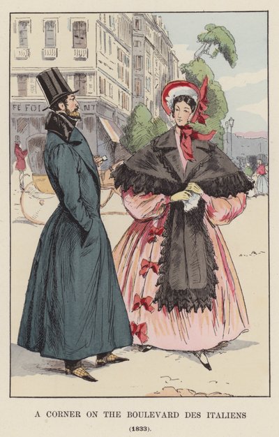 大通りの角、1833年 作： François Courboin