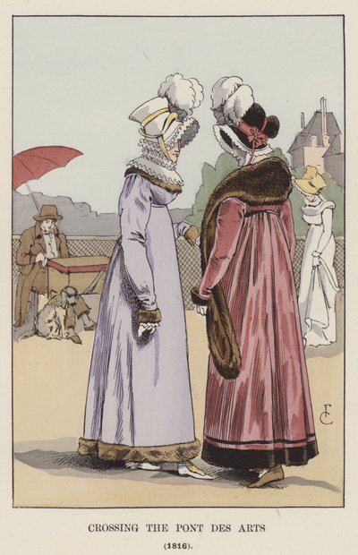 ポンデザールを渡る、1816 作： François Courboin