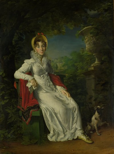 シチリアのカロライナ フェルディナンダ ルイザ (1798-1870)。 シャルル・フェルディナンドの妻、ベリー公、ブローニュの森（パリ近郊）のバガテル公園にて 作： François Gérard