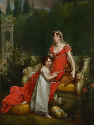 エリザ・ボナパルトと娘のナポレオナ・バシオッキ 作： François Gérard
