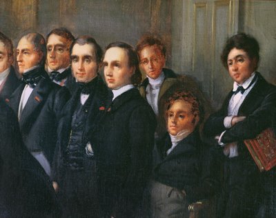 コメディフランセーズのホワイエでの講義、1828年5月26日（詳細） 作： François Joseph Heim