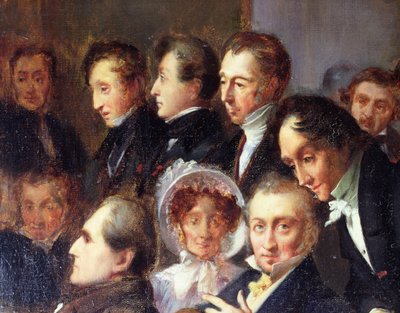 コメディフランセーズのホワイエでの講義、1828年5月26日、1830年頃（詳細） 作： François Joseph Heim