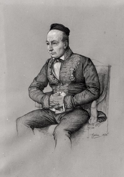 チャールズオーガスティンサントブーヴの肖像（1804-69）1856（紙にチョーク） 作： François Joseph Heim