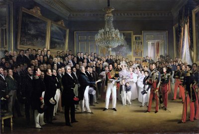 1830年8月7日、オルレアン公爵を召喚するパレロワイヤルの代理人会議所 作： François Joseph Heim