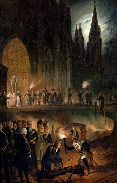 1817年1月18日、王室の骨を聖デニス教会に移す 作： François Joseph Heim