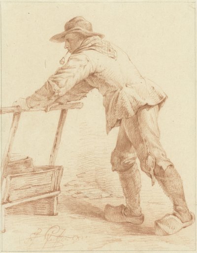 そりを押す木靴の男の子（？） 作： François Joseph Pfeiffer (II)