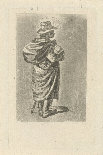 バッグを背負った旅行者 作： François Joseph Pfeiffer (II)