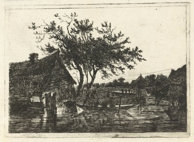 農場のある川の風景 作： François Joseph Pfeiffer (II)