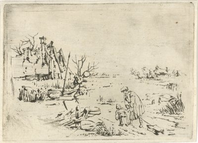 農場のある冬の風景 作： François Joseph Pfeiffer (II)