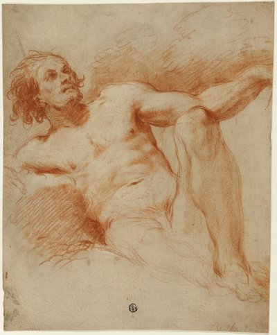 着席男性ヌード 作： François Le Moyne