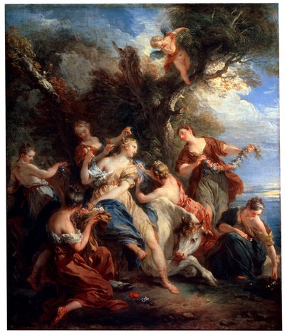 ヨーロッパのレイプ、c1725 作： François Lemoyne