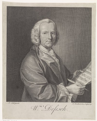 作曲家ウィレム・デ・フェッシュの肖像1687-1761、1751 作： François Morellon de La Cave