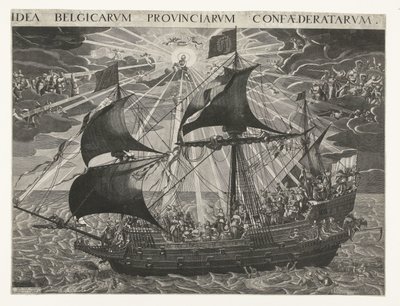 国家の船、1620年 ドルドレヒト会議後の幸福な国の寓意 Idea Belgicarum Provinciarum Confaederatarum (オブジェクトのタイトル) 作： François Schillemans