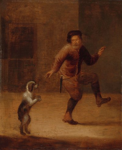 犬と踊る男 作： François Verwilt (attributed to)