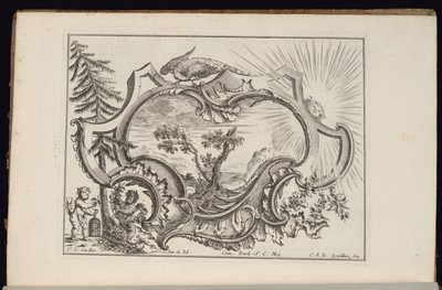 鳥と太陽のカートリッジ、不規則なカートリッジの本 作： François de Cuvilliés the Elder