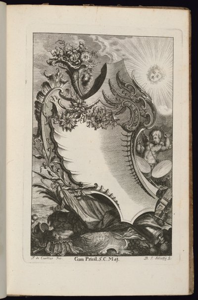 宝庫と太陽のカートリッジ、不規則なカートリッジの本 作： François de Cuvilliés the Elder
